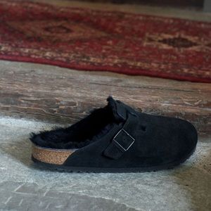 NEW Birkenstock Boston Shearling Clog Black